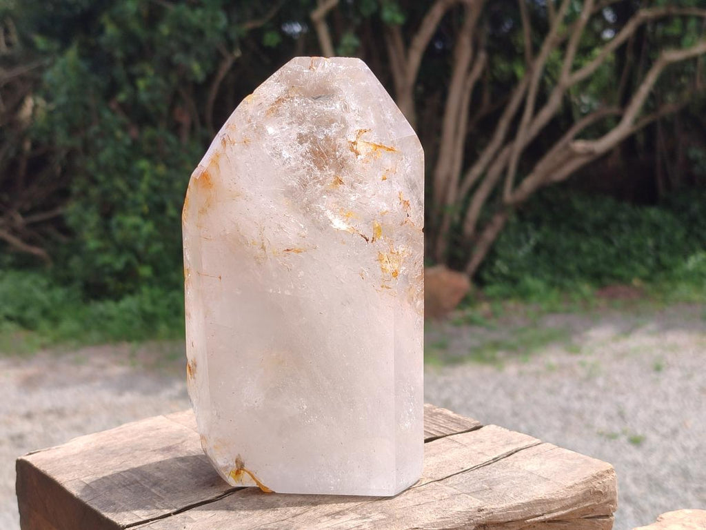 Polished Window Quartz Crystal x 1 From Akansobe Madagascar