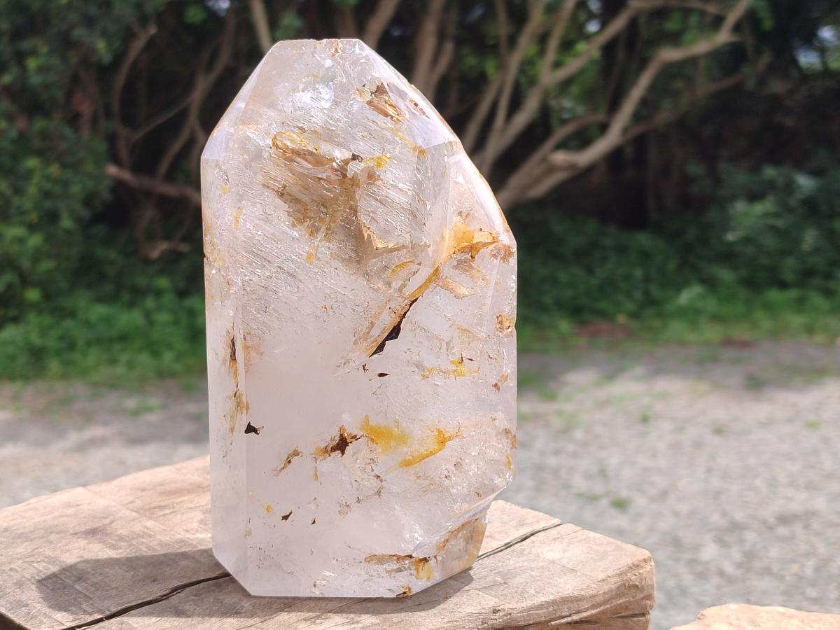 Polished Window Quartz Crystal x 1 From Akansobe Madagascar