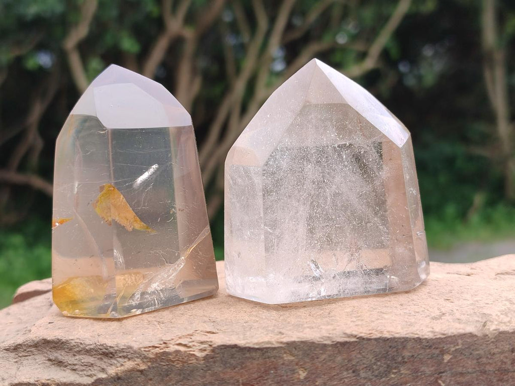 Polished Morion Smokey Quartz and Smokey Citrine Crystals x 6 From Madagascar