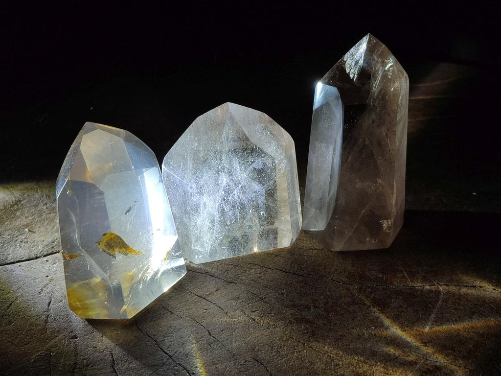 Polished Morion Smokey Quartz and Smokey Citrine Crystals x 6 From Madagascar