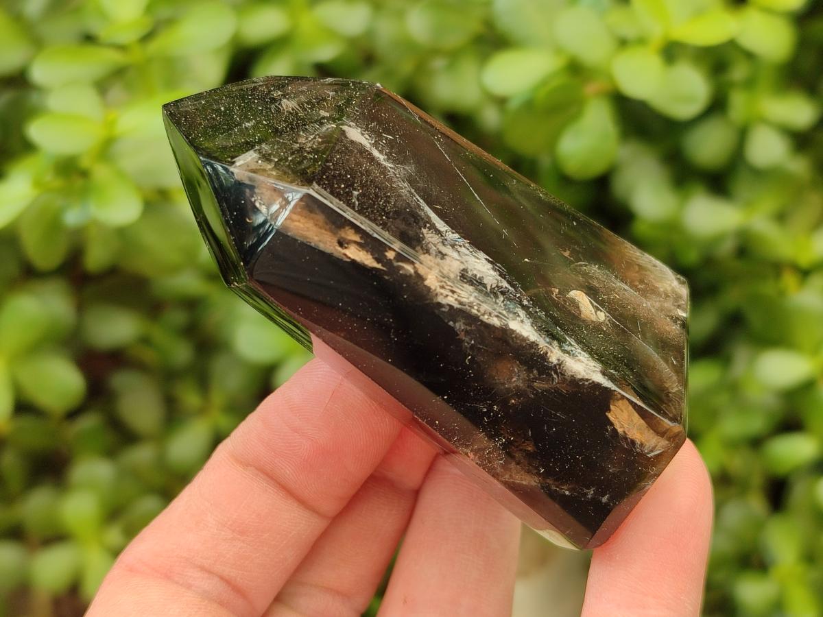 Polished Morion Smokey Quartz and Smokey Citrine Crystals x 6 From Madagascar