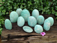 Polished Amazonite Standing Free Form x 12 From Madagascar