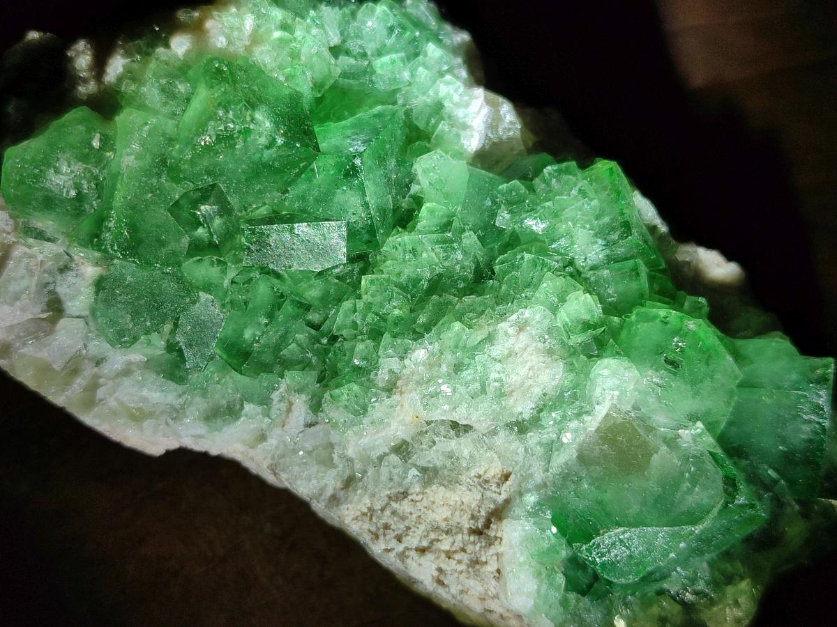 Natural Cubic Green Fluorite Cluster Specimens x 2 From Mandrosonoro, Madagascar