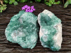 Natural Cubic Green Fluorite Cluster Specimens x 2 From Mandrosonoro, Madagascar - Toprock Gemstones and Minerals 