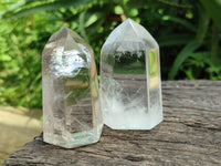 Polished Clear Quartz and Smokey Quartz Crystals x 6 From Madagascar