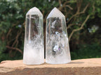Polished Clear Quartz and Smokey Quartz Crystals x 6 From Madagascar