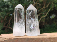 Polished Clear Quartz and Smokey Quartz Crystals x 6 From Madagascar