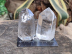 Polished Clear Quartz and Smokey Quartz Crystals x 6 From Madagascar