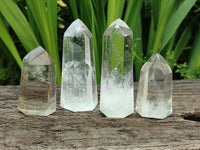 Polished Clear Quartz and Smokey Quartz Crystals x 6 From Madagascar