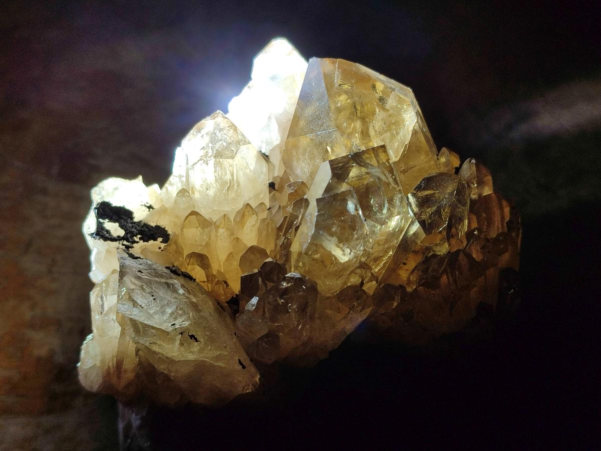 Natural Cascading Citrine Quartz Clusters x 2 From Luena, Congo