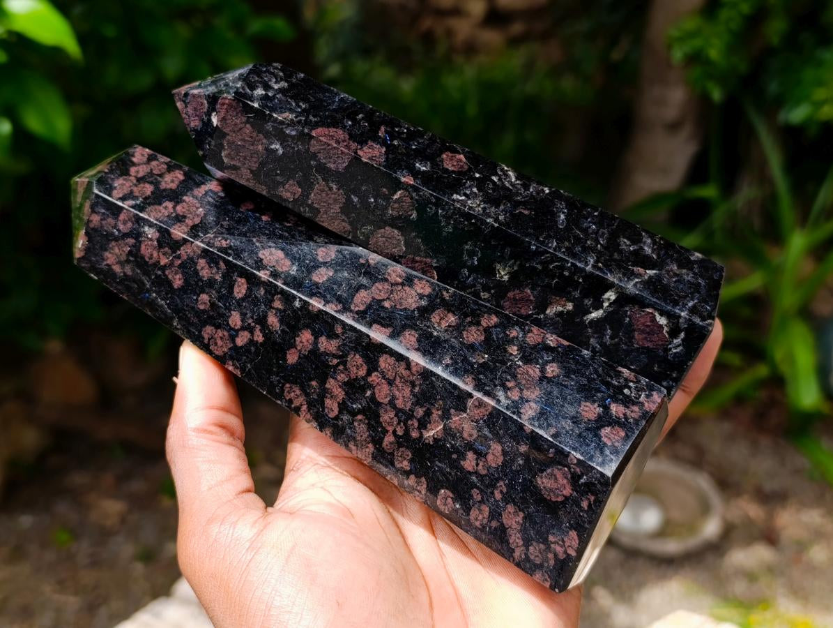 Polished Blue Speck Iolite Water Sapphire Display Crystals x 2 From Ambatofinandrahana, Madagascar