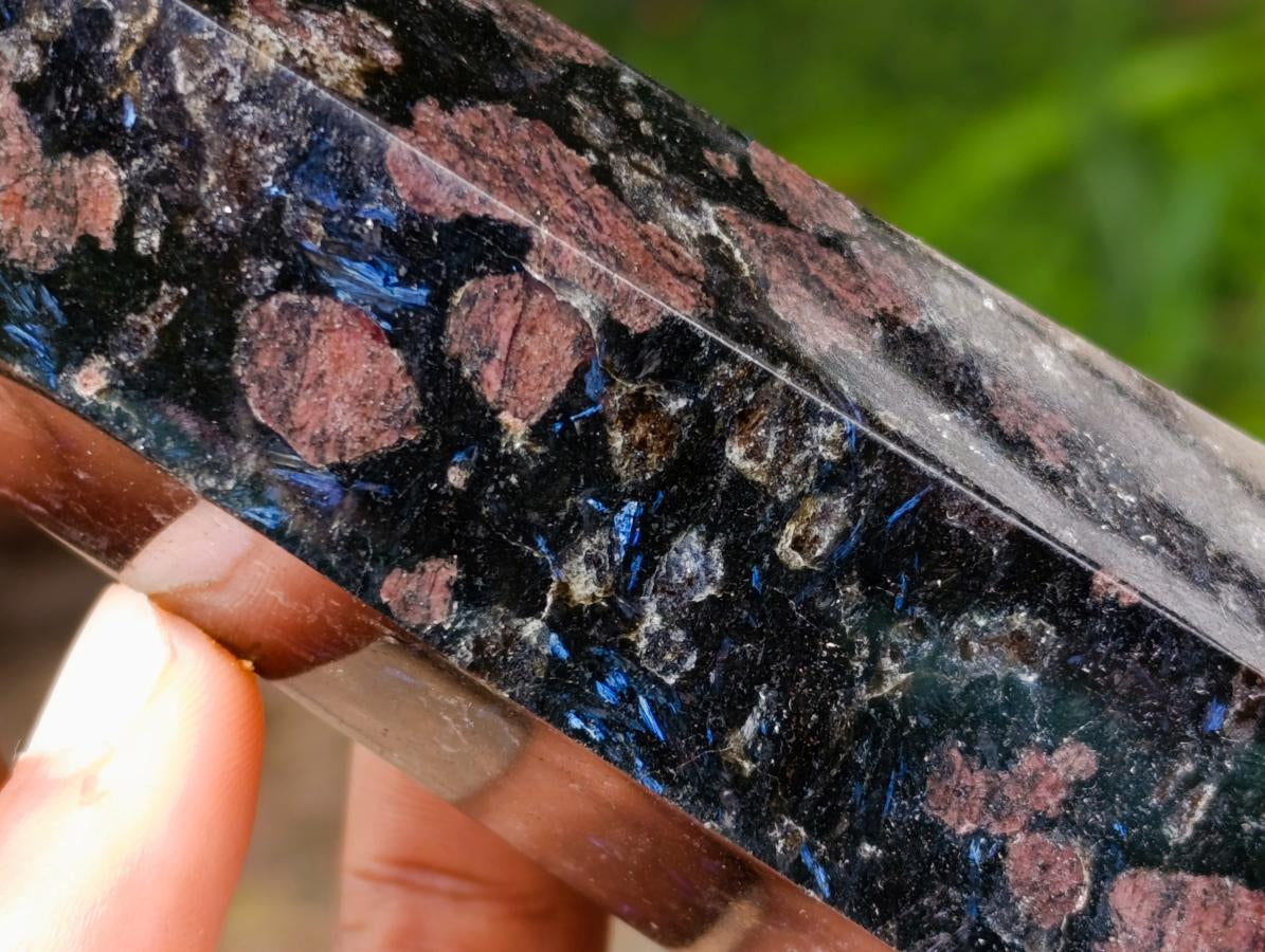 Polished Blue Speck Iolite Water Sapphire Display Crystals x 2 From Ambatofinandrahana, Madagascar