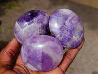 Polished Banded Amethyst Galets x 12 From Madagascar