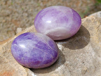 Polished Banded Amethyst Galets x 12 From Madagascar