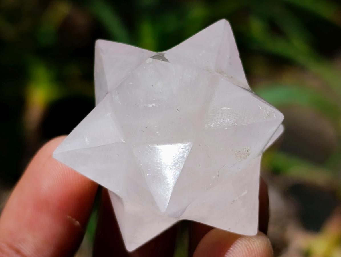 Hand Made Gemmy Rose Quartz Merkabahs x 4 From Madagascar