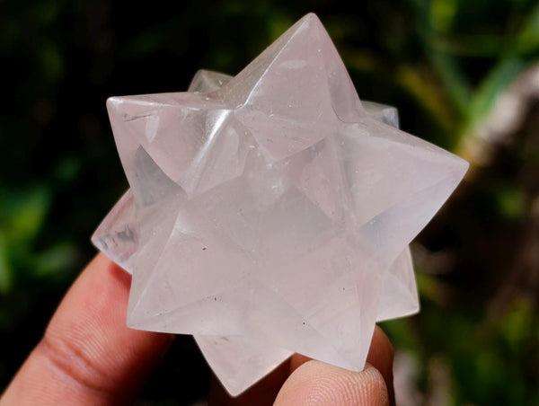 Hand Made Gemmy Rose Quartz Merkabahs x 4 From Madagascar