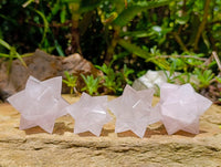 Hand Made Gemmy Rose Quartz Merkabahs x 4 From Madagascar