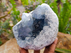 Natural Blue Celestite Geode Specimens x 2 From Sakoany, Madagascar