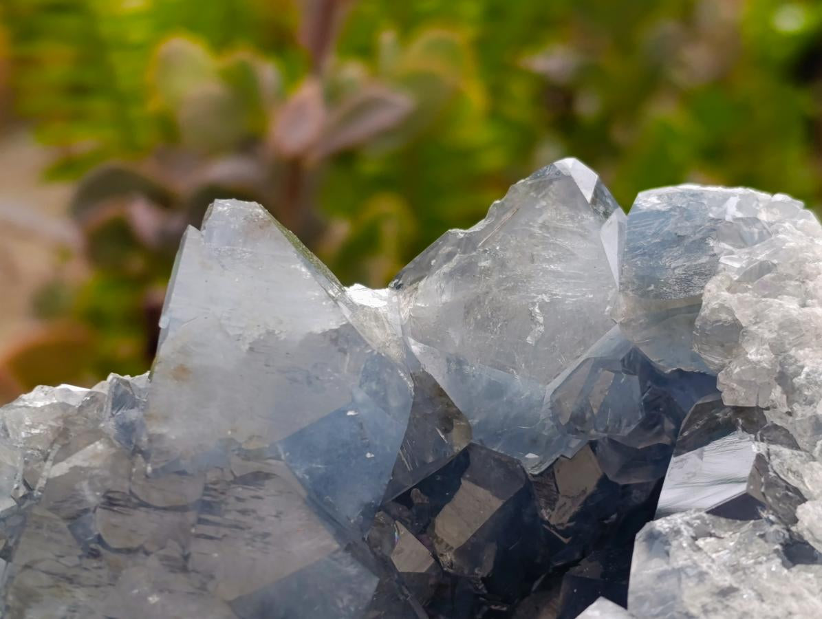 Natural Blue Celestite Geode Specimens x 2 From Sakoany, Madagascar