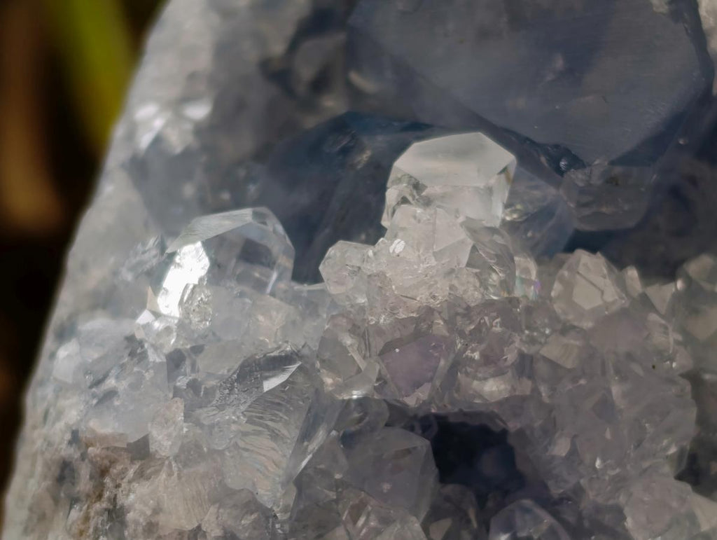 Natural Blue Celestite Geode Specimens x 2 From Sakoany, Madagascar