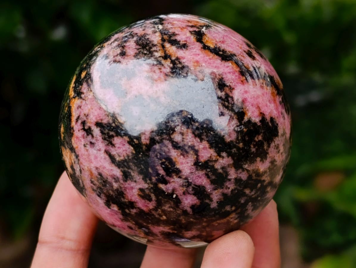 Polished Rhodonite Gemstone Spheres x 4 From Ambindavato, Madagascar
