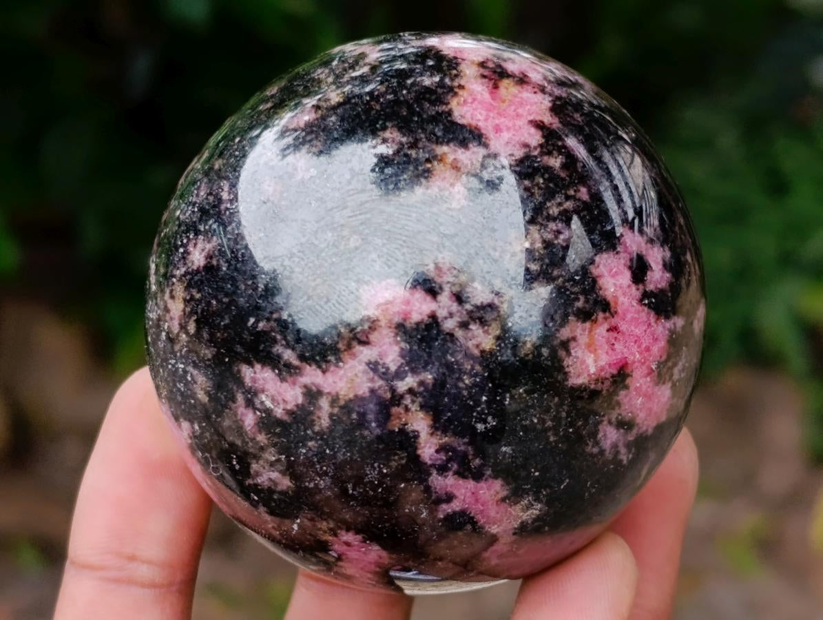 Polished Rhodonite Gemstone Spheres x 4 From Ambindavato, Madagascar