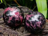 Polished Rhodonite Gemstone Spheres x 4 From Ambindavato, Madagascar