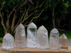 Polished Mixed Clear and Smoky Quartz Crystals x 6 From Madagascar - Toprock Gemstones and Minerals 