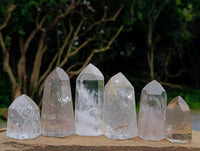 Polished Mixed Clear and Smoky Quartz Crystals x 6 From Madagascar