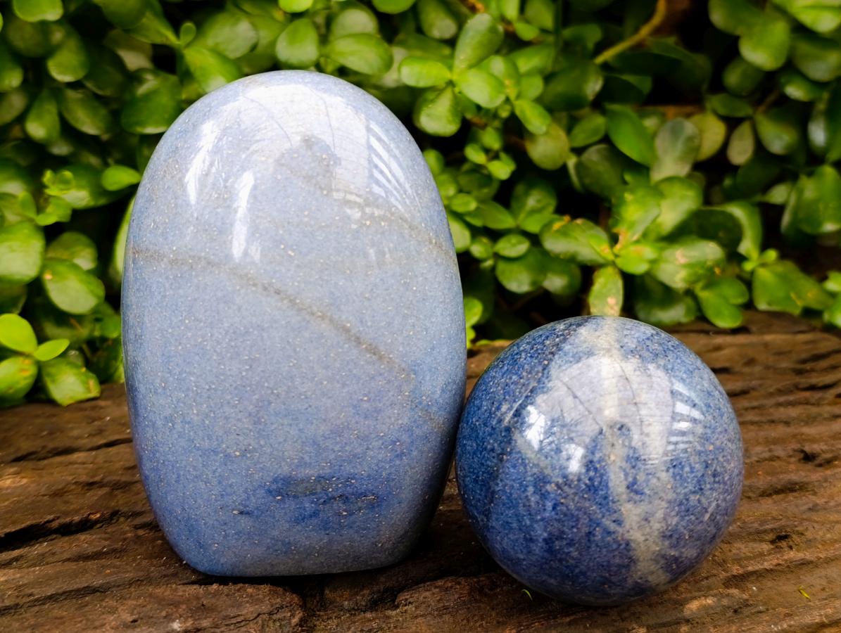 Polished Lazulite Mixed Tray x 2 From Madagascar