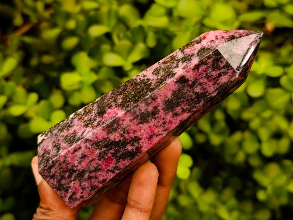 Polished Rhodonite Gemstone Display Crystals x 6 From Ambindavato, Madagascar