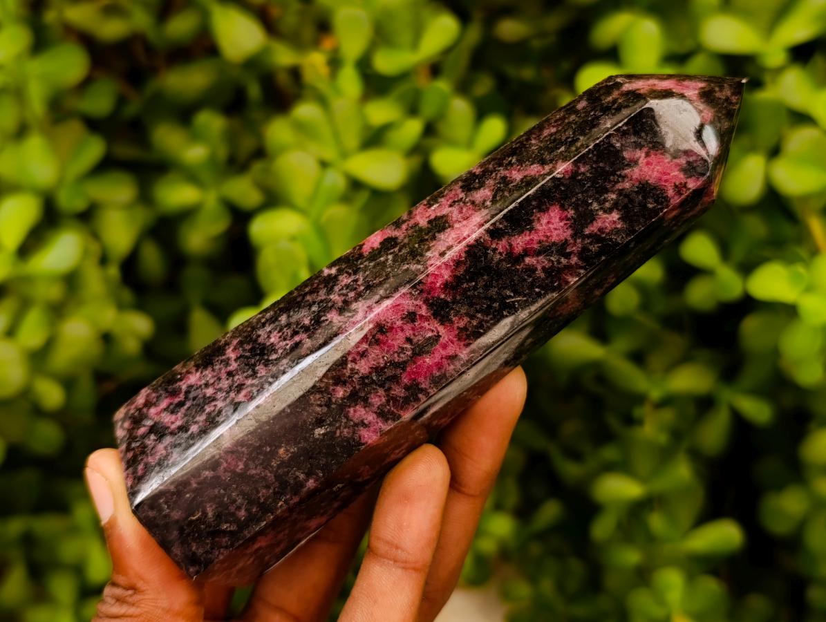 Polished Rhodonite Gemstone Display Crystals x 6 From Ambindavato, Madagascar