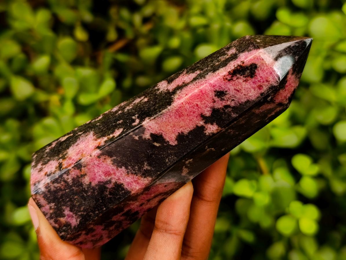 Polished Rhodonite Gemstone Display Crystals x 6 From Ambindavato, Madagascar