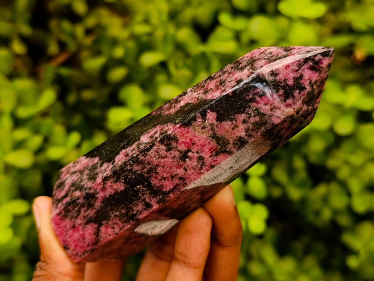 Polished Rhodonite Gemstone Display Crystals x 6 From Ambindavato, Madagascar