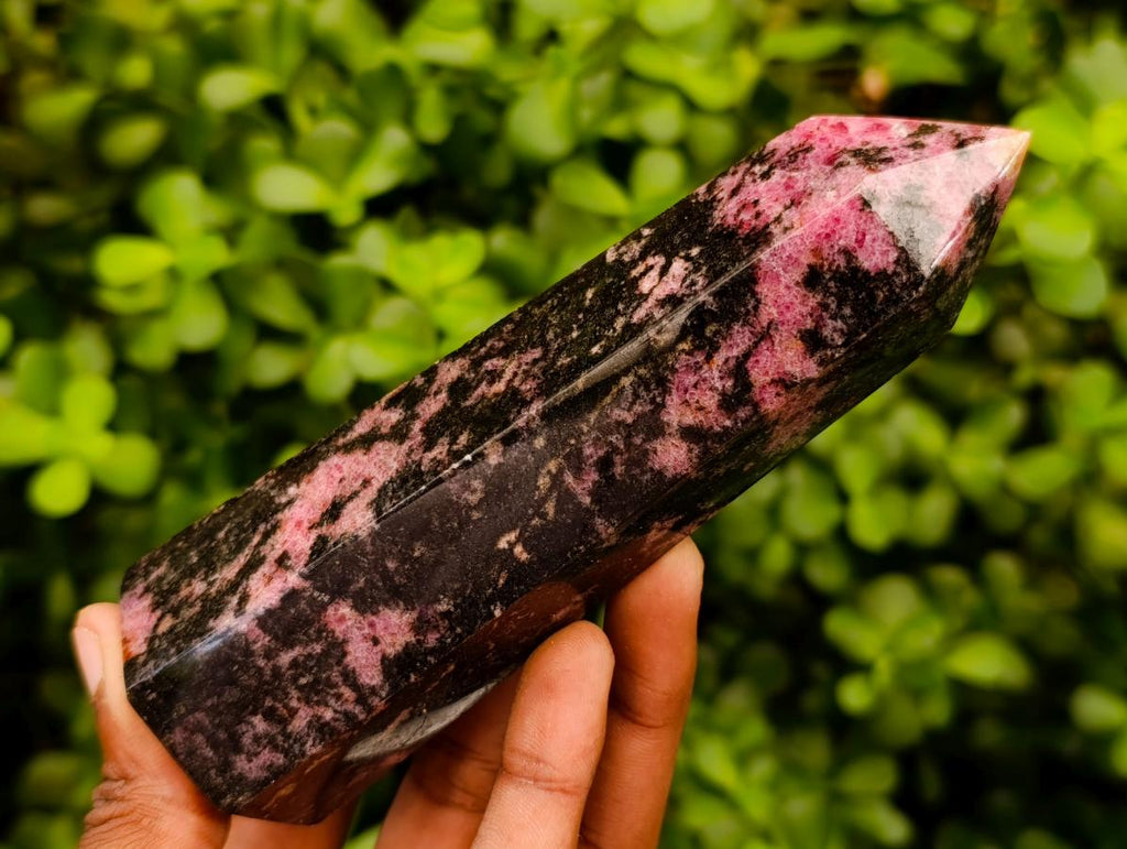 Polished Rhodonite Gemstone Display Crystals x 6 From Ambindavato, Madagascar