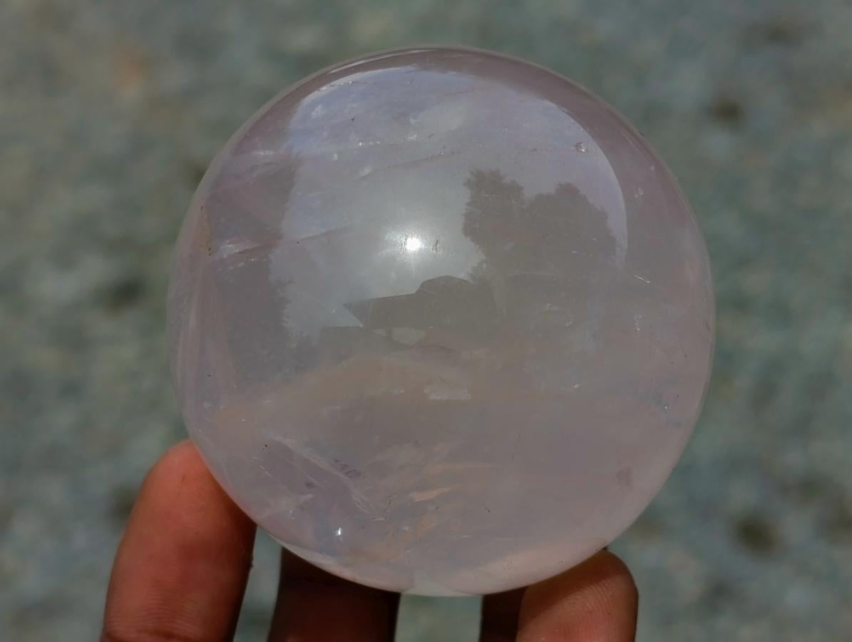 Polished Gemmy Star Rose Girasol Quartz Spheres x 4 From Madagascar