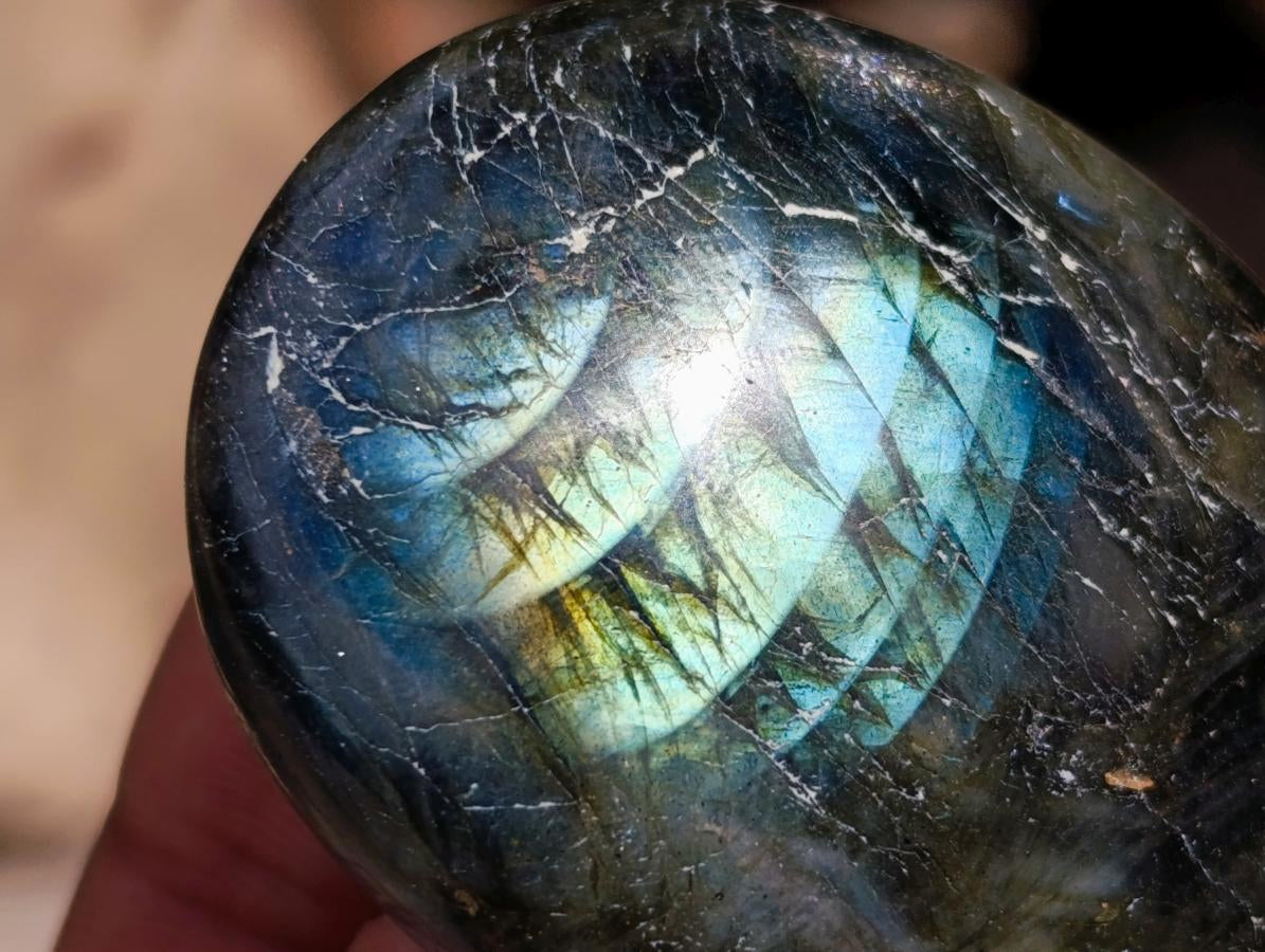 Polished Labradorite Palm Stones x 20 From Madagascar - Toprock Gemstones and Minerals 