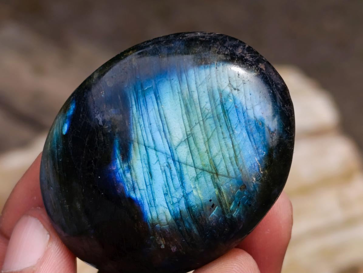 Polished Labradorite Palm Stones x 20 From Madagascar - Toprock Gemstones and Minerals 