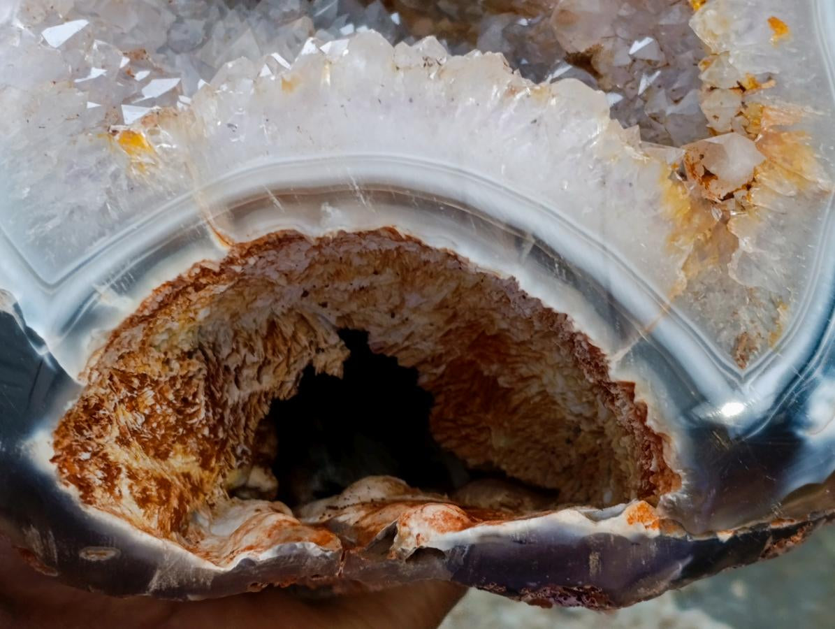 Polished Large Agate with Crystalline Geode x 1 From Maintirano, Madagascar