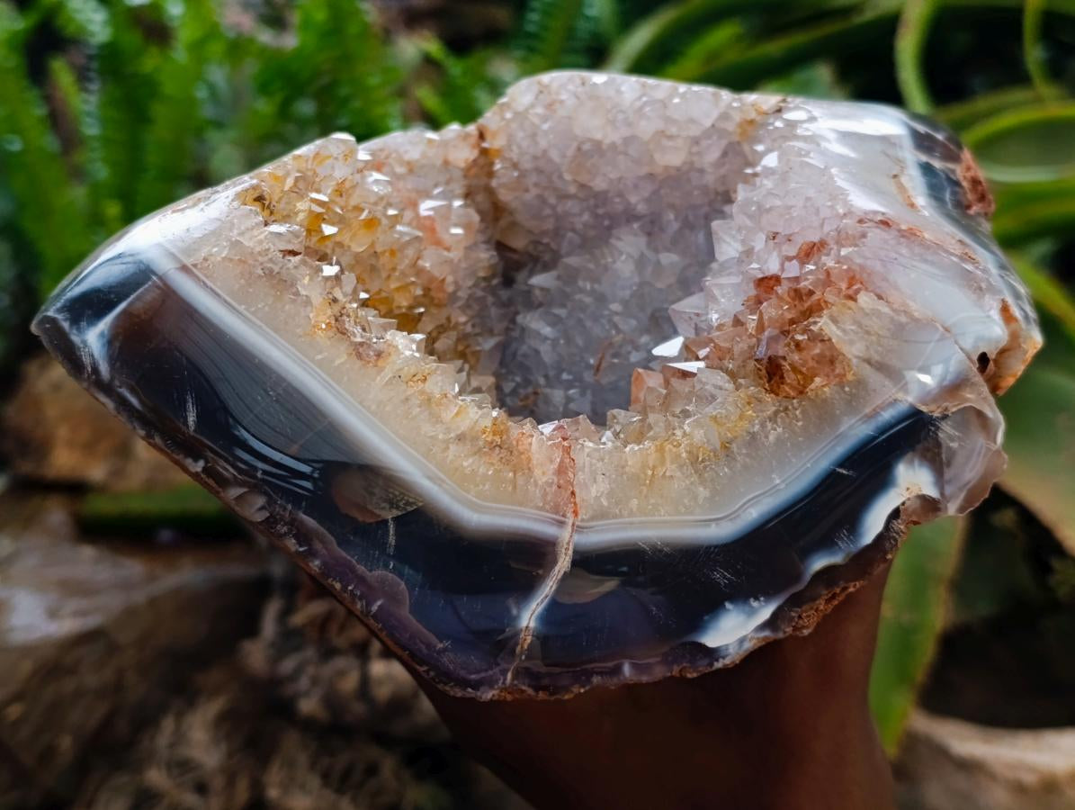 Polished Large Agate with Crystalline Geode x 1 From Maintirano, Madagascar