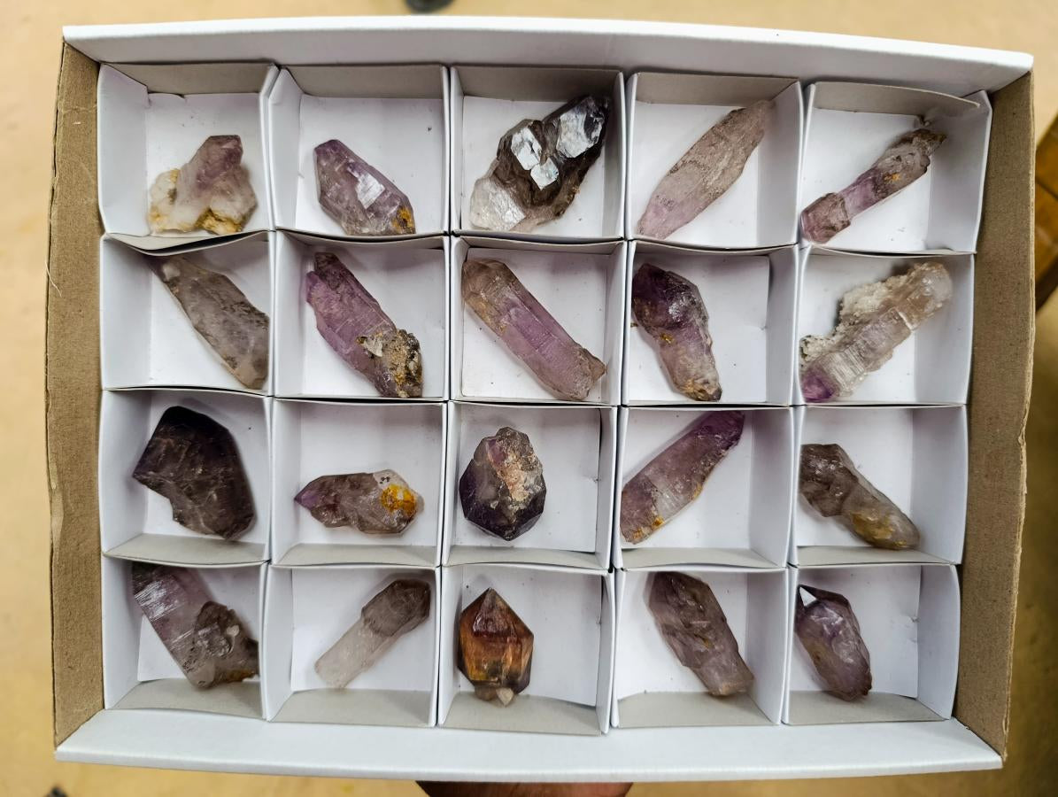 Natural Window Amethyst Crystals x 20 From Chiredzi, Zimbabwe