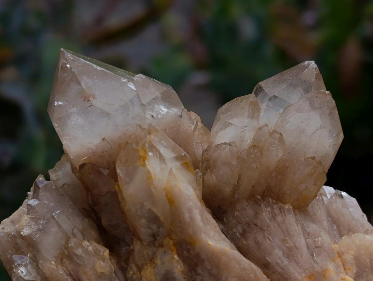 Natural White Phantom Cascading Smokey Luena Quartz Clusters x 3 From Luena, Congo