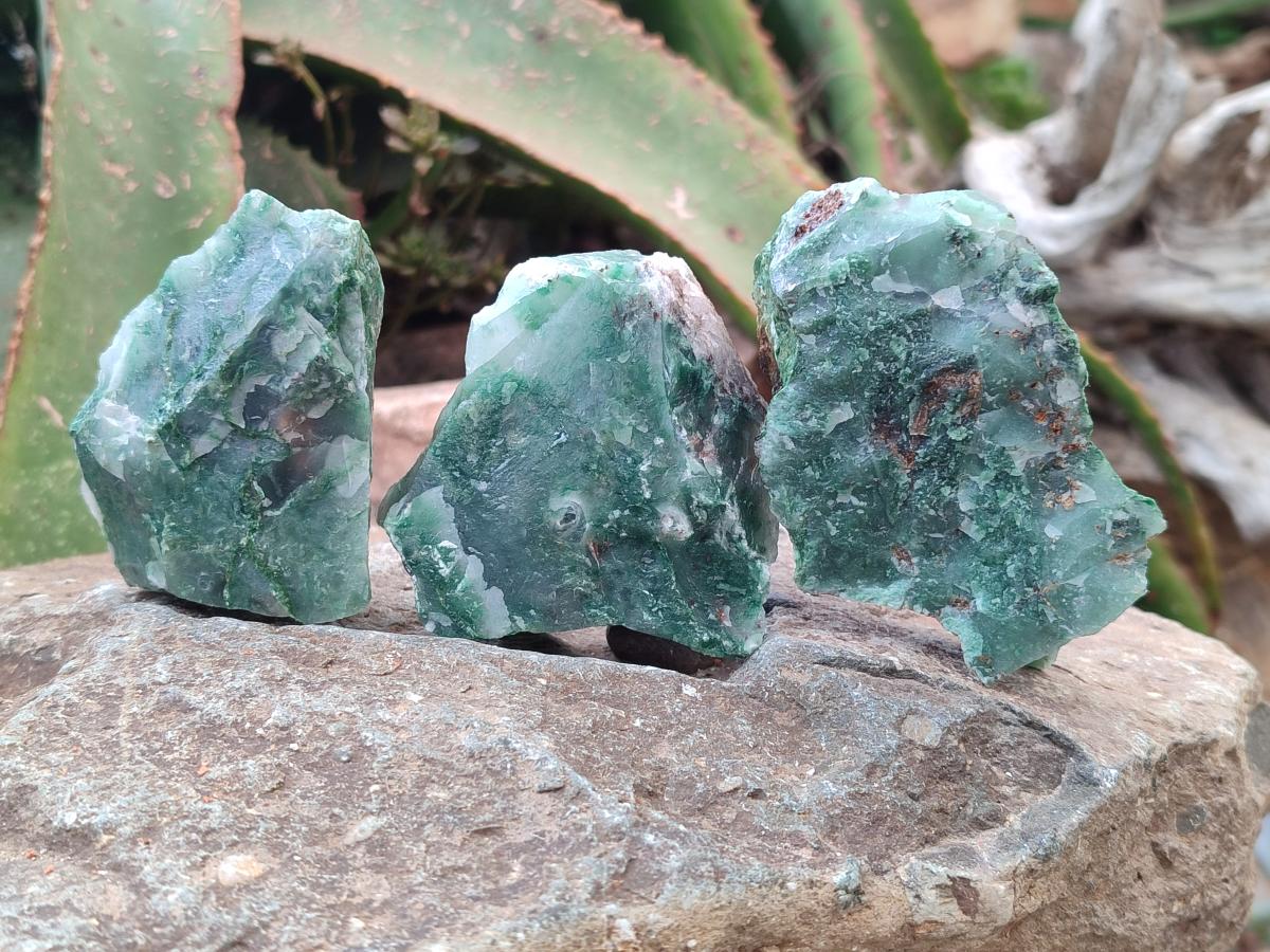 Natural Swazi Jade Cobbed Specimens x 24 From Swaziland