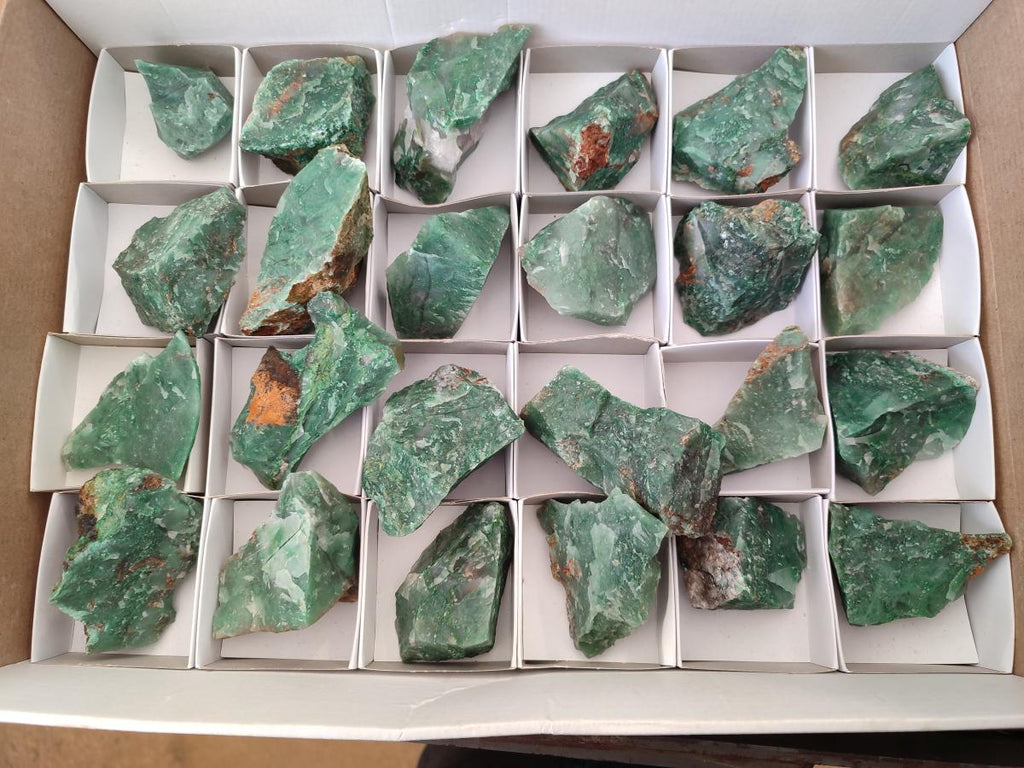 Natural Swazi Jade Cobbed Specimens x 24 From Swaziland