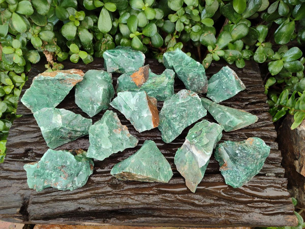 Natural Swazi Jade Cobbed Specimens x 24 From Swaziland