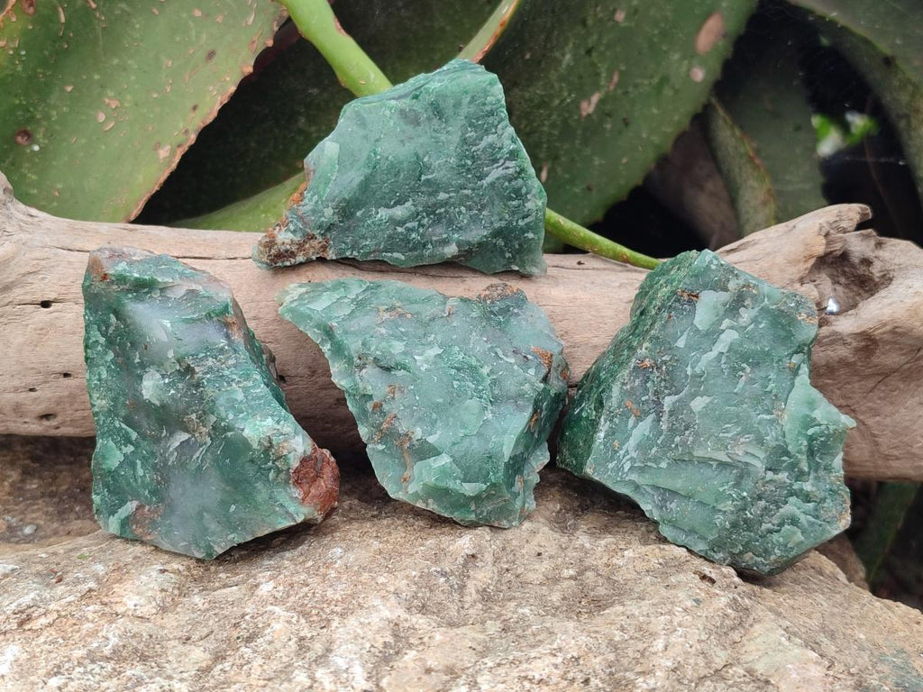 Natural Swazi Jade Cobbed Specimens x 24 From Swaziland