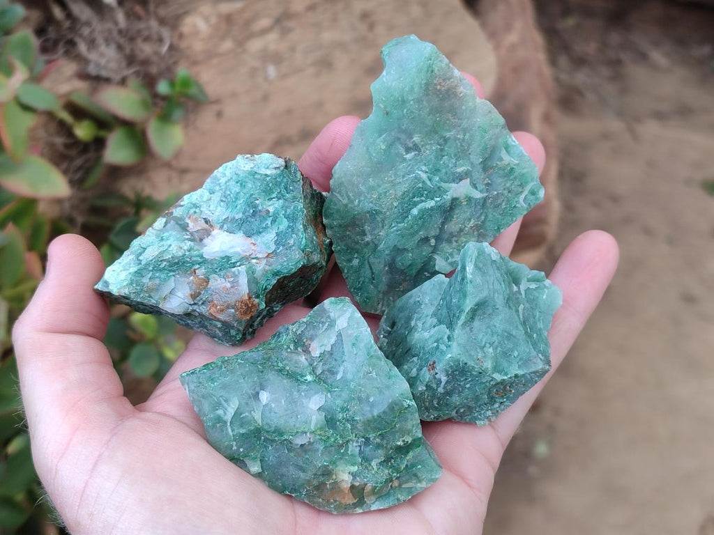 Natural Swazi Jade Cobbed Specimens x 24 From Swaziland