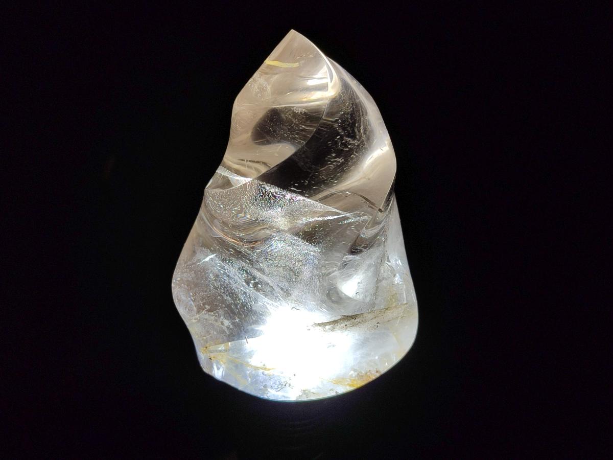 Polished Smokey Window Quartz Flames x 2 From Madagascar