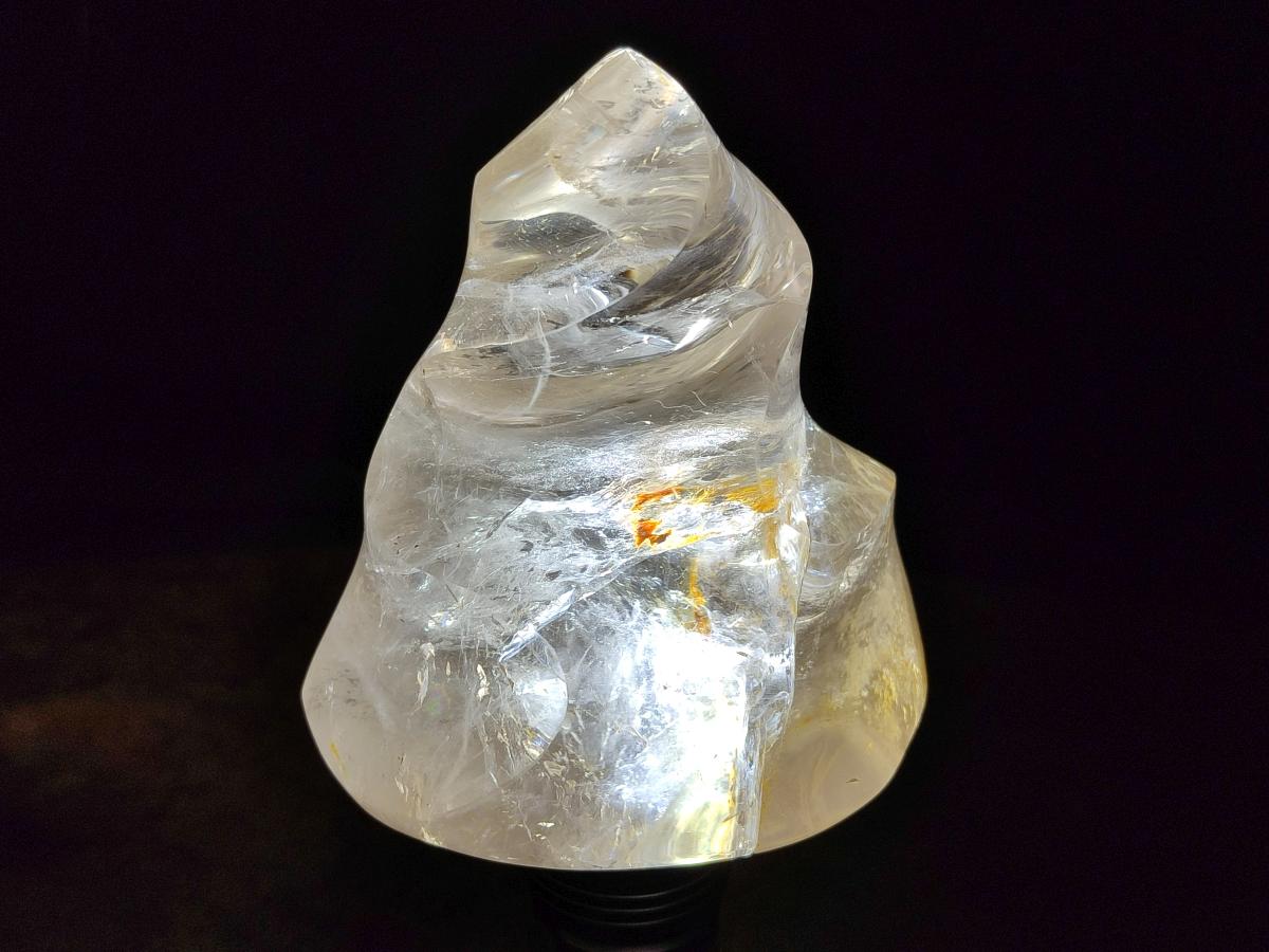 Polished Smokey Window Quartz Flames x 2 From Madagascar