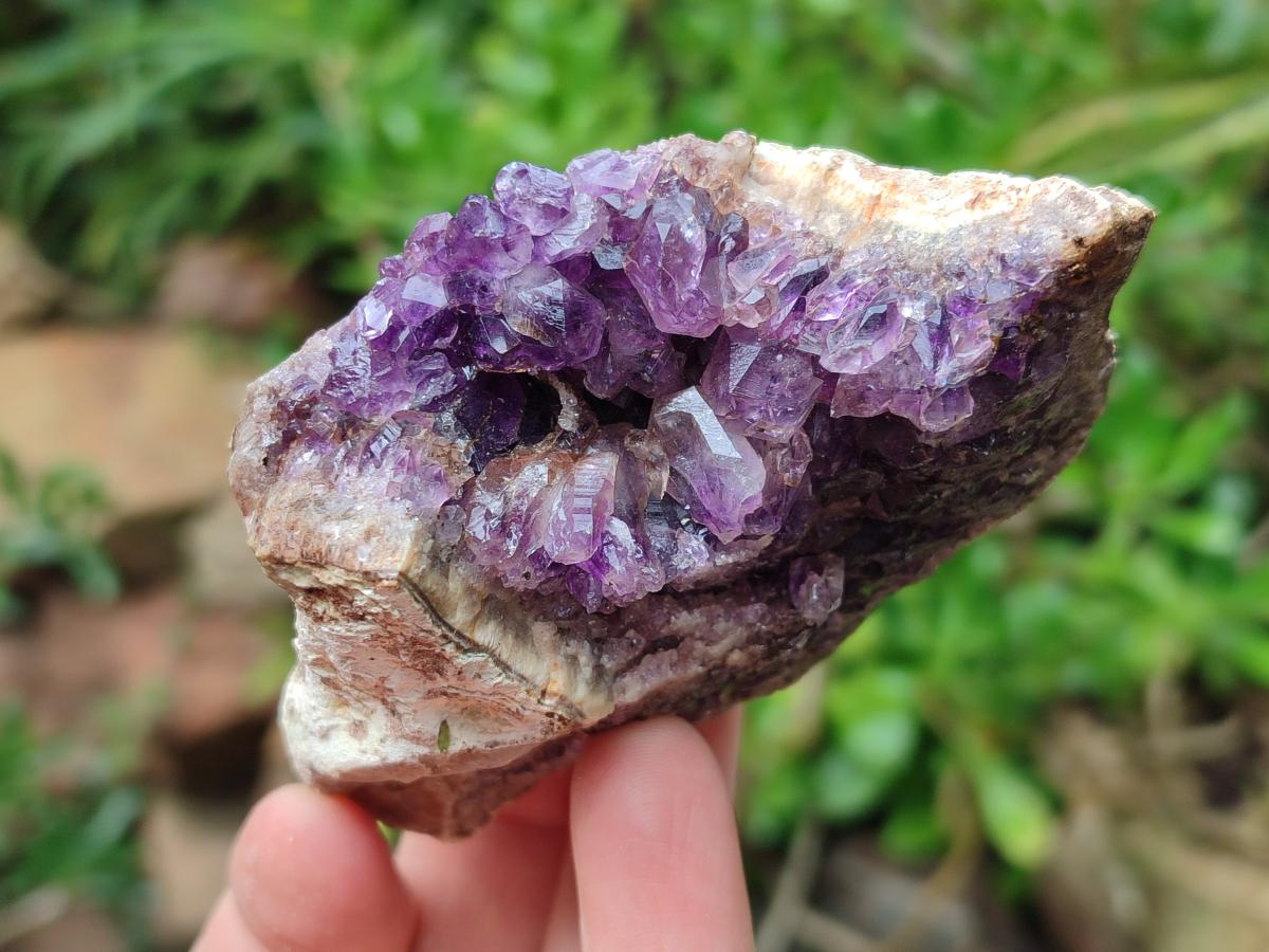 Natural Agate with Amethyst Geodes and Crystal Plates x 12 From Zululand, South Africa